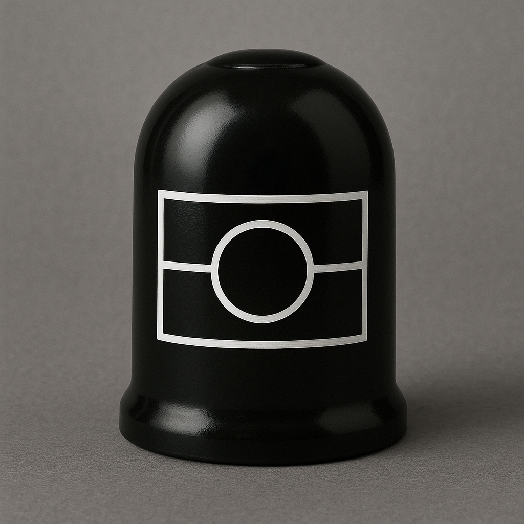 Flag - Aboriginal Tow Ball Cover – Black and Chrome - 50mm