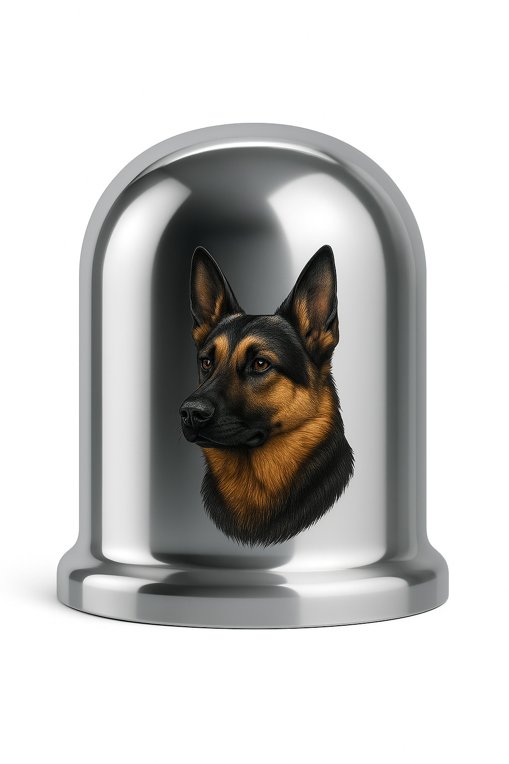 German Shepherd Chrome Tow Ball Cover - 50mm