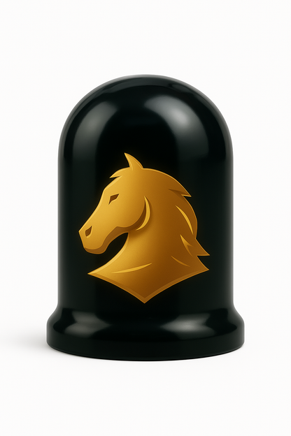 Horse Head Tow Ball Cover Black and Gold & Black & White - 50mm