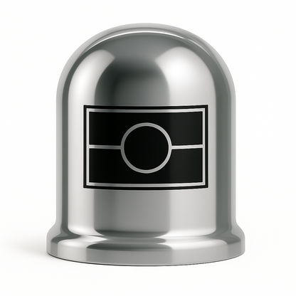 Flag - Aboriginal Tow Ball Cover – Black and Chrome - 50mm