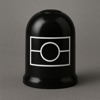 Flag - Aboriginal Tow Ball Cover – Black and Chrome - 50mm
