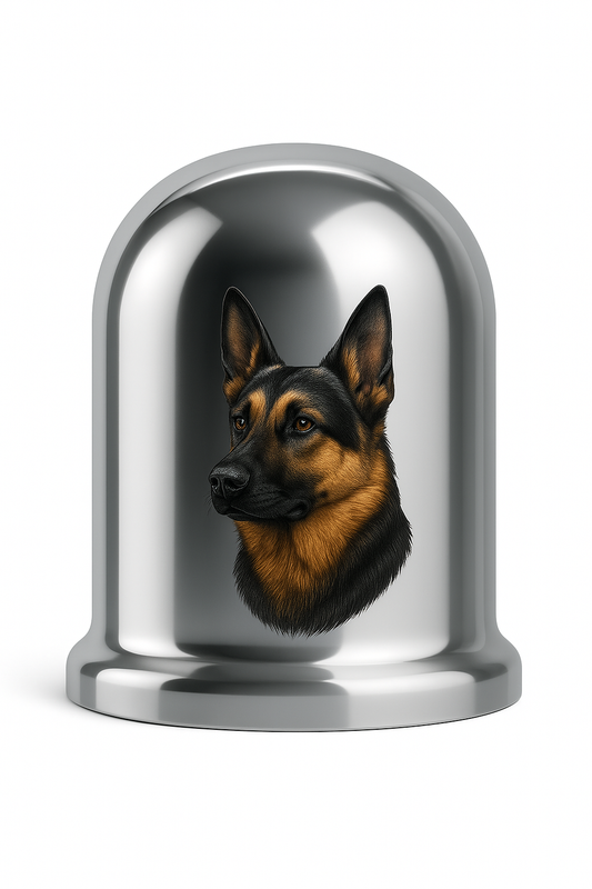German Shepherd Chrome Tow Ball Cover - 50mm