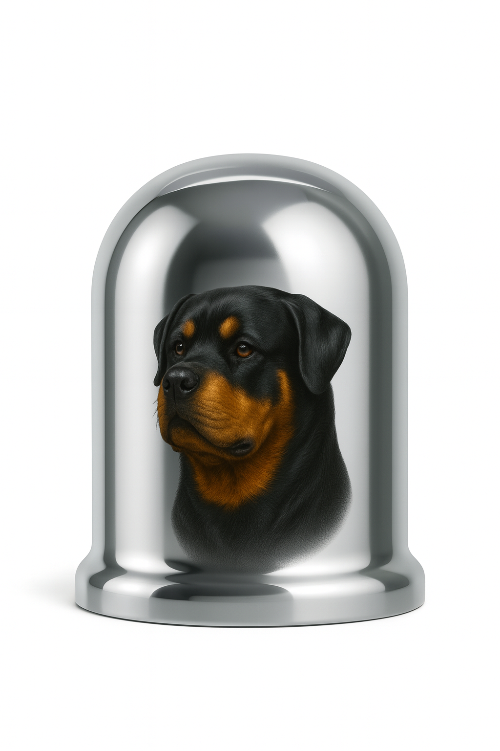 Rottweiler Chrome Tow Ball Cover - 50mm