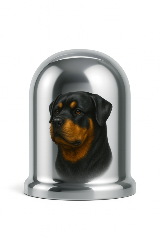Rottweiler Chrome Tow Ball Cover - 50mm