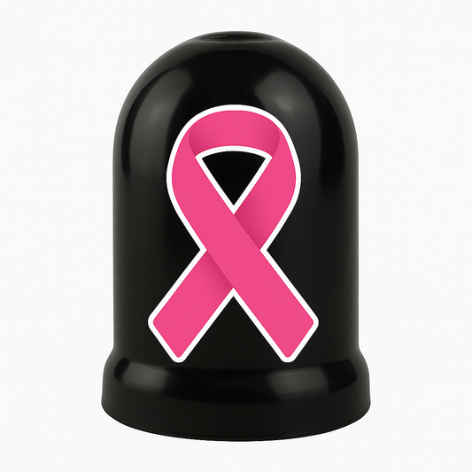 Pink Ribbon Tow Ball Cover – Support Breast Cancer Awareness - 50mm